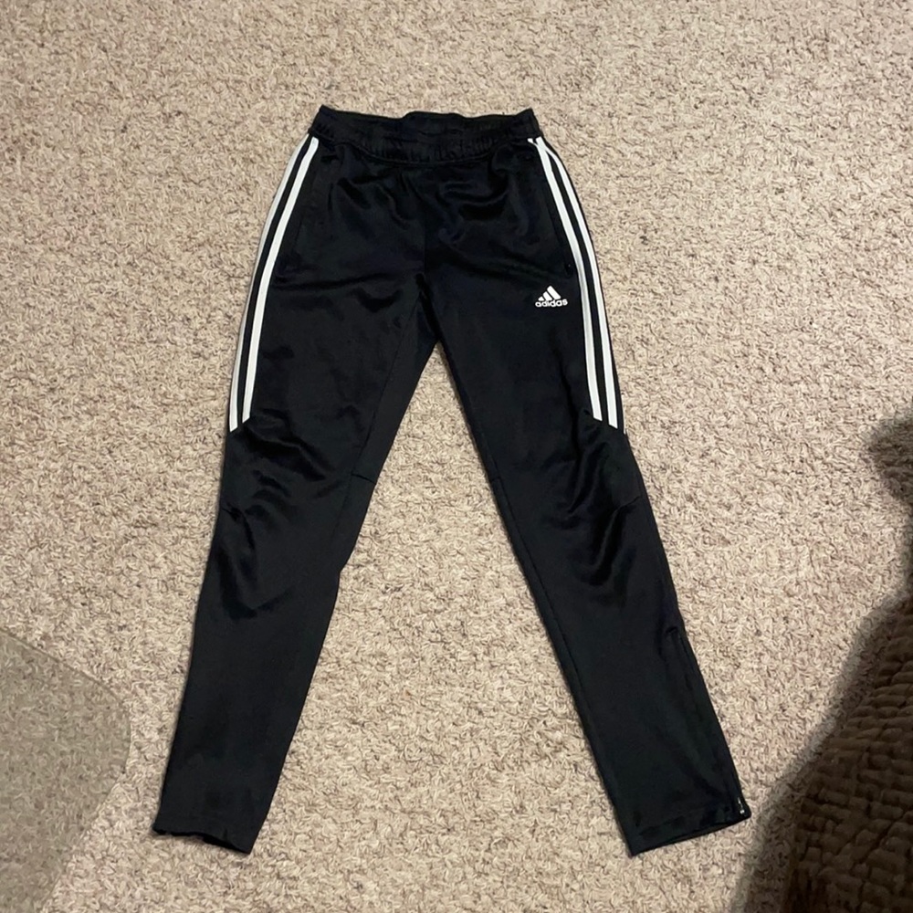 Black and white adidas sweatpants